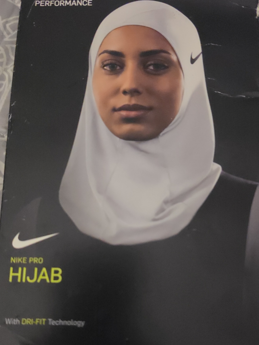 Nike White Performance Hijab with Swoosh Logo
